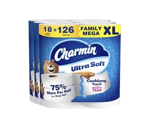Papier toilette Chamin-Ultra Soft 100% qualité, 18 rouleaux Mega XL pour la famille, 126 rouleaux, scellé en usine, prêt à être expédié - Product Image 1