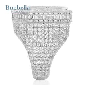 New Design 30mm 925 Sterling <b>Silver</b> Luxury Moissanite Diamond <b>Ring</b> Hip Hop Style VVS Finger <b>Ring</b> for <b>Men</b> Iced Diamond Jewelry - Product Image 6