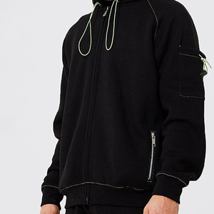 Personalizado Puff impresión chándal hombres 2024 algodón pesado de gran tamaño pantalones de pierna ancha cremallera frontal conjunto de chándal - Product Image 5