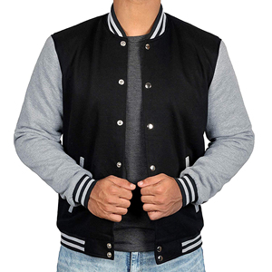 Veste universitaire professionnelle en gros de qualité supérieure pour hommes avec produit d'hiver à manches en cuir au design unique et confortable - Product Image 2