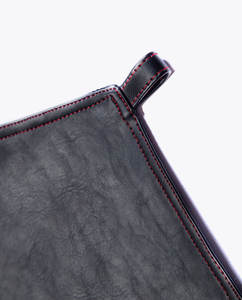 Professional Black Leather <b>Work</b> <b>Apron</b> with Red Tool Pockets Professional Artisan <b>Apron</b> - Product Image 5