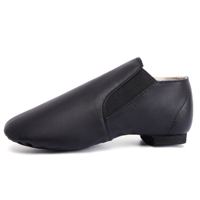 Chaussures de jazz unisexes en cuir véritable, doublure en coton, semelle plate antidérapante en EVA, noir et marron, directement de l'usine.