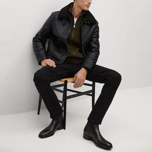 Veste en cuir véritable pour hommes Offre Spéciale Veste en cuir pour hommes coupe ajustée Veste en cuir pour hommes personnalisée - Product Image 4