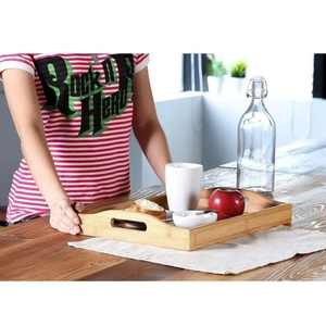 Juego de calidad superior 100% de bandeja de servicio apta para lavavajillas sostenible de madera de acacia anidada para el hogar, cocina y sala de estar - Product Image 2