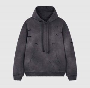 Nouvel arrivage de sweat à capuche pour hommes solide confortable respirant basique coton mélangé facile à porter lavage soleil délavé Design prix raisonnable - Product Image 1