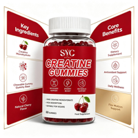 Gummies de créatine SYC BIO, créatine monohydrate pure, 60 gummies véganes à mâcher, absorption élevée, complément alimentaire, étiquette privée OEM
