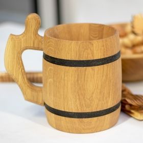 MULTI USAGE FAIT MAIN EN BOIS NATUREL COULEUR VIKING BOISSON Tasse en bois pour bière, thé, café dans les restaurants et la maison Noël - Product Image 4
