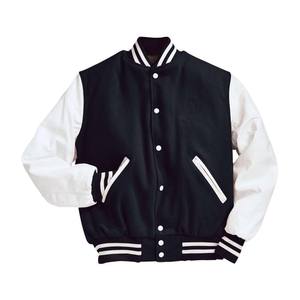 Cuello redondo cuello acanalado con cuerpo de lana manga de cuero personalizado al por mayor Letterman Varsity chaqueta adulto - Product Image 6