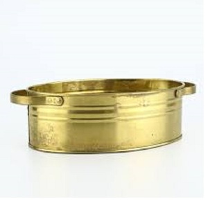 Maceta dorada de acero de forma ovalada con accesorios de jardín de equilibrio maceta de Metal personalizada de fábrica hecha a mano y plantas y maceta - Product Image 1