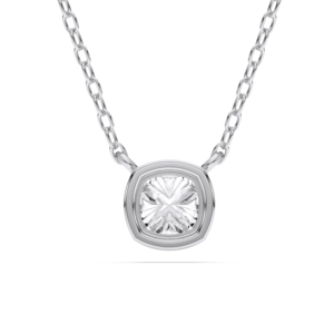 1.00 Carat Coussin Taille E-F/VVS-VS Moissanite Diamant Lunette Ensemble Solitaire Pendentif Fabriqué en 950 Platine Pour Elle - Product Image 3