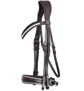 SHEMAX CELEBRITY DOUBLE BRIDLE Crystal Rocks Marrón/Brown Horse Products - Product Image 4
