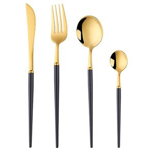 Flatware Decorative Set Hotel Home Kitchenware Catering Usage Cutlery Set Gold Plated Metal Cutlery Set for <b>mirrored</b>, steel - Product Image 2