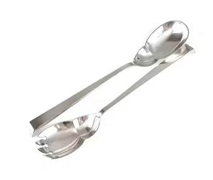 Juego de servidor de ensalada hecho a mano, cubiertos de acero con espejo y asas de plata natural, opción de regalo personalizada perfecta - Product Image 1