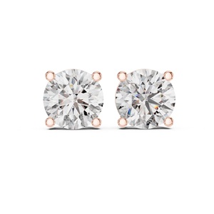 925 <b>Silver</b> Handmade Solitaire Design Elegant Minimalist Jewelry for Women Classic Round Moissanite <b>Stud</b> Earrings - Product Image 2