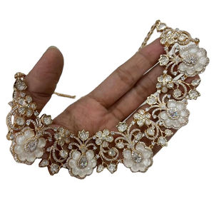 Belle Original Plaqué Or AD Pierres Classique Kundan Collier Ensemble Avec Boucles D'oreilles pour Femmes Mariages Fiançailles fête porter - Product Image 1