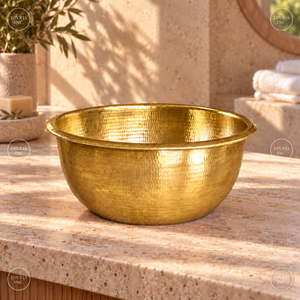 Bol à pédicure en cuivre doré Divris, produit artisanal, idéal pour les salons de manucure - Product Image 6