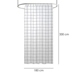 Tenda da doccia a quadretti 180x200 cm. Impermeabile - Product Image 2
