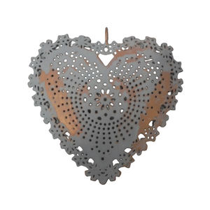 Antique cuivre fer métal suspendu coeur ornement décoratif mural pour la maison et la décoration de Noël à la main en vrac - Product Image 1