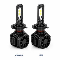 Ampoule de phare LED H4 H7 H11 45800LM 9005 9012 IP68 Dissipateur thermique en aluminium Plug & Play Kit voiture Blanc 6000K Universel
