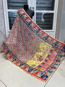 Chal Dupatta Largo Étnico de Seda Bordado a Mano con Diseño Floral de Alta Calidad, Hecho a Mano en India, Hermoso Color, Bufanda para Mujer - Product Image 2