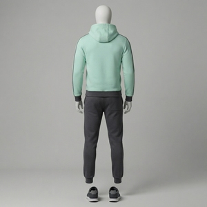 Conjunto Deportivo para Hombre, Sudadera con Capucha Verde Menta, Pantalones Jogger Bordados, Ropa Deportiva Casual, Ropa Deportiva para Entrenamiento, Fitness y Actividades - Product Image 3