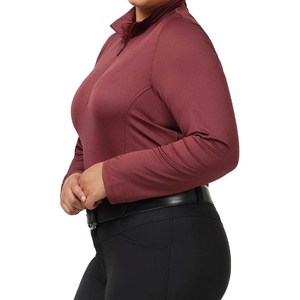 Premium Baselayer Show Chemises Demi Fermeture Éclair Col Haut Vêtements Équestres Personnalisé En Gros Chemise D'équitation Pour Les Femmes - Product Image 1