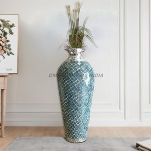 Ensemble de vases en métal de haute qualité de couleur bleu vif avec une forme de seau élégante et une finition lisse pour une décoration de maison élégante - Product Image 6