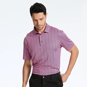 เสื้อโปโลแขนสั้นธุรกิจลำลองสำหรับผู้ชายระบายอากาศได้ดีผ้าถักพิมพ์ลาย/พืช/สีพื้นสำหรับลำลอง - Product Image 1