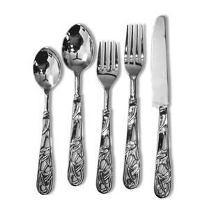 Stylish Handle Silver Color Plated Finished Stainless Steel Flatware <b>Dishwasher</b> Safe Cutlery For Home Hotel Use Set Of 8 Pcs - Product Image 4