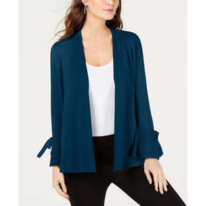 Cardigan casual da donna Alfani con maniche annodate, verde acqua, taglia XX-Large, con motivo a righe - Product Image 1