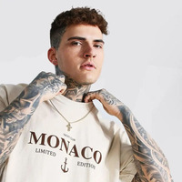 Camiseta de Hombre de Algodón, Diseño Moderno, Corte Ajustado, Ecológica, Transpirable, con Nombre de Marca Personalizado, Edición Limitada Mónaco, Venta al Por Mayor