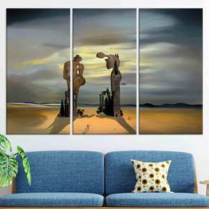 Impresión en lienzo de Millet's Angelus: decoración de pared con motivos arqueológicos, JUEGO DE 3 LIEÑOS - Product Image 1