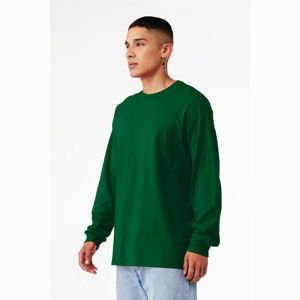 T-shirt à manches longues vert Kelly unisexe-100% Airlume Cotton, Crew Neck, 4.2 oz, Ring-Spun, 32 Single - Product Image 2