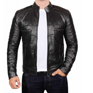 Chaqueta de Cuero Personalizada para Hombre, Estilo Motociclista, Chaqueta de Invierno de Cuero Auténtico Suave con Chaqueta de Cuero de Primera Calidad - Product Image 1