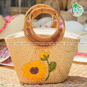 Producto de Venta caliente Bolsa de cesta de jacinto de agua: perfecta para el aspecto de playa vintage con alta calidad - Product Image 5