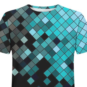 T-shirt à manches courtes pour homme, imprimé géométrique, imprimé numérique, vêtement décontracté, col rond, coupe régulière, tissu polyester respirant - Product Image 5