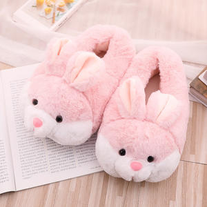 Güzel pembe özel <span class=keywords><strong>Bunny</strong></span> kış sıcak kadife terlik erkek kız sevimli dikiş peluş dolması hayvan terlikleri kapalı açık - Product Image 2
