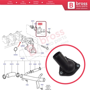 BSP1151 เทอร์โมสตัทน้ำหล่อเย็นท่อเชื่อมต่อหน้าแปลนสำหรับโฟกัส ซี-แมกซ์ เฟียสต้า มอนดิโอ คอนเน็ค 1.8 TDCi 1148329 - Product Image 5