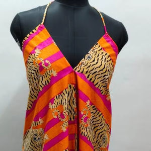 <b>Indian</b> handmade cotton makdi jaal long dress personalised bride wedding dress gift animal printed dress gift for her on sale - Product Image 1