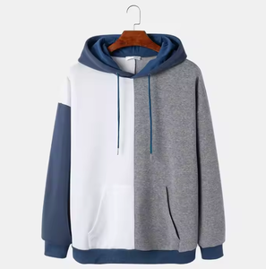 เสื้อสเวตเตอร์ขนแกะสำหรับผู้ชายแห้งเร็วมีฮู้ดสำหรับฤดูหนาวพิมพ์ดิจิตอลลายสีพื้น - Product Image 1