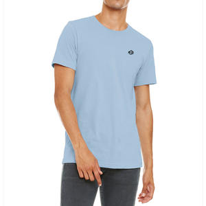 Camiseta de Cuello Redondo para Hombre, Verano 2026, Venta al Por Mayor, Azul Cielo, Algodón Jersey Sencillo, Media Manga, Transpirable, Informal, para Correr, al Por Mayor - Product Image 1