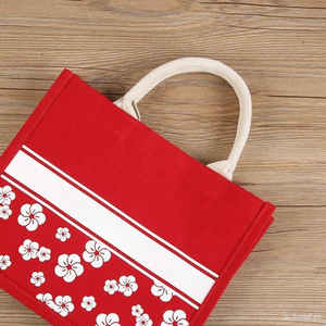 Eco-Friendly Jute Shopping <b>Tote</b> <b>Bags</b> <b>with</b> <b>Zipper</b> Closure and Hand Length Handle Letter Pattern for Women made in Viet Nam - Product Image 6