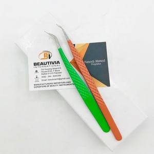 Pince à cils à faible quantité minimale de commande en gros Angle de 45 degrés et pince à épiler en acier durable d'isolement - Product Image 5