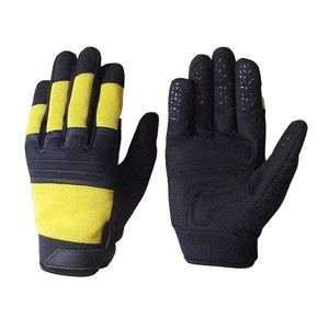 Gants de mécanicien industriels durables à prise flexible compatible avec écran tactile en cuir de chèvre léger rouge blanc - Product Image 5