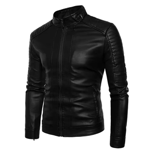 Veste d'hiver en cuir pour homme, style nouveau, durable, prix imbattable, logo personnalisé, coupe-vent, imperméable, écologique, col montant, fermeture éclair avant - Product Image 1