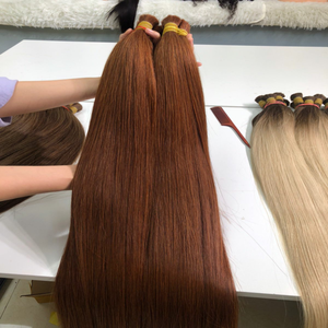 Color de cabello castaño, extensión de paquete de cabello humano, proveedor Natural Remy crudo, DHL, estilo superior, Color ondulado, Material de doble peso, sedoso - Product Image 5