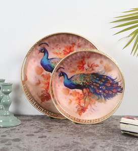 Elegante bandeja de servir impresa en cobre con arte detallado, bandeja de servir impresa en cobre con diseños contemporáneos fusionados a bajo precio - Product Image 4