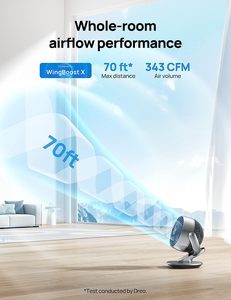 พัดลมตั้งโต๊ะอัจฉริยะสำหรับห้องนอนพัดลมหมุนเวียนอากาศทั้งห้องขนาด70ฟุตพัดลมหมุน120 + 90ระบบควบคุมด้วยเสียง - Product Image 6