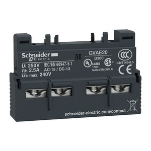 Blocco contatti ausiliari SCHNEIDER ELECTRIC GVAE20TQ TeSys GV2 e GV3 per interruttore automatico GV2L lato sinistro 2 NO - Product Image 1