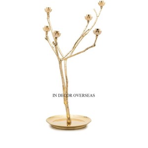 ชุดเชิงเทียนโลหะเคลือบทองคุณภาพสูงสำหรับงานแต่งงานและอีเวนต์2ชิ้น - Product Image 3